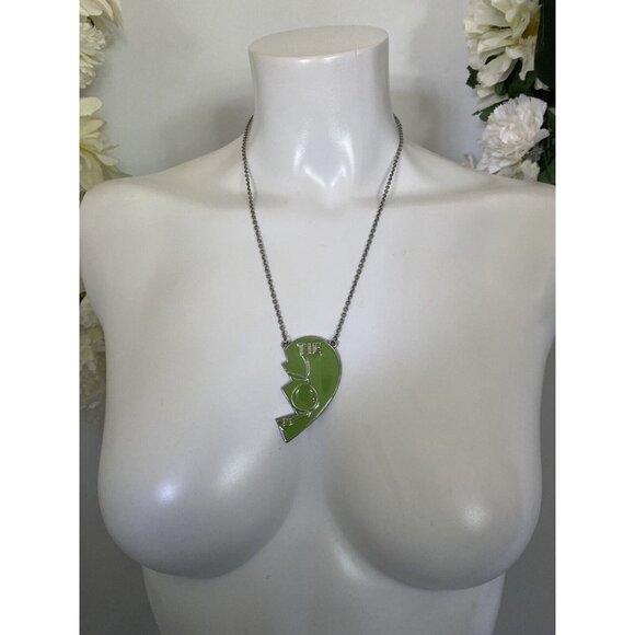 Vintage Nickelodeon Bestie Pendant Necklace TIE Half Green Rare Complete Yours - Picture 8 of 16